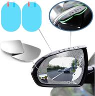 enhanced car blind spot mirrors - 3-in-1 design with rain visor eyebrow & side mirror film - waterproof car mirror sticker protector with carbon fiber texture - rain guard wider angle rearview mirror set of 6pcs logo