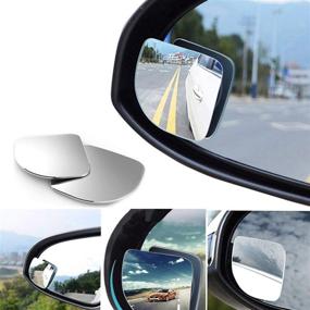 img 2 attached to Enhanced Car Blind Spot Mirrors - 3-in-1 Design with Rain Visor Eyebrow & Side Mirror Film - Waterproof Car Mirror Sticker Protector with Carbon Fiber Texture - Rain Guard Wider Angle Rearview Mirror Set of 6PCS