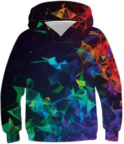 img 4 attached to 👕 Belovecol Kids 3D Hoodies: Printed Pullover Hooded Sweatshirts with Pocket, Casual Long Sleeve, for Ages 6-16