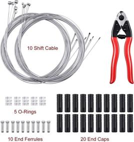 img 3 attached to High-Quality Stainless Steel Bicycle Cable Cutter Kit with 10 Bike Shift Cables, 5 O-Rings, 10 End Ferrules, and 20 End Caps - Ideal for Mountain and Road Bicycles