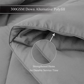 img 2 attached to 🛏️ VENESSCO Queen Comforter Set - All Season Reversible Bedding with 2 Pillow Shams - Light Grey Queen Size