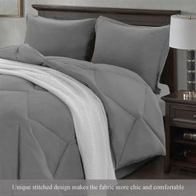 img 3 attached to 🛏️ VENESSCO Queen Comforter Set - All Season Reversible Bedding with 2 Pillow Shams - Light Grey Queen Size