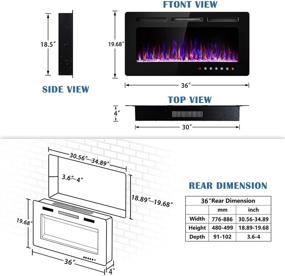 img 2 attached to 🔥 36 Inch Electric Fireplace Insert and Wall Mounted, Fireplace Heater with Log Set & Crystal Options, Remote Control and Timer, Adjustable Flame Color, 750/1500W Heat - SUNNY FLAME