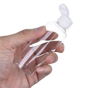 img 2 attached to 🧳 Transparent Plastic Air Travel Bottle Set with Funnel for Flights, Airports, Holidays (100 ml, White)