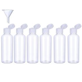 img 1 attached to 🧳 Transparent Plastic Air Travel Bottle Set with Funnel for Flights, Airports, Holidays (100 ml, White)