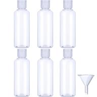 🧳 transparent plastic air travel bottle set with funnel for flights, airports, holidays (100 ml, white) logo