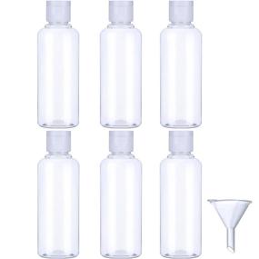 img 4 attached to 🧳 Transparent Plastic Air Travel Bottle Set with Funnel for Flights, Airports, Holidays (100 ml, White)