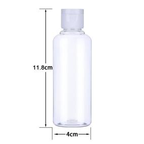 img 3 attached to 🧳 Transparent Plastic Air Travel Bottle Set with Funnel for Flights, Airports, Holidays (100 ml, White)
