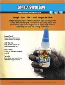 img 1 attached to Gorilla Clear Tapes and Cyanoacrylate Adhesives - High-Performance Super Glue Gram, Sealants & Adhesives