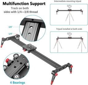 img 2 attached to Neewer 60cm Aluminum Alloy Camera Track Slider Video Stabilizer Rail with 4 Bearings for DSLR Camera DV Video Camcorder Film Photography, Supports up to 17.5 lbs/8 kg