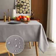 🎀 mikiup faux linen rectangle tablecloth: elegant and durable table cover for any occasion логотип