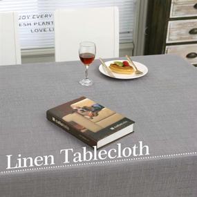 img 1 attached to 🎀 MikiUp Faux Linen Rectangle Tablecloth: Elegant and Durable Table Cover for Any Occasion