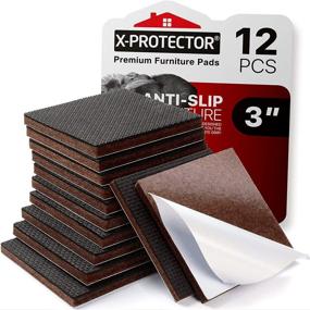 img 4 attached to 🛋️ X-PROTECTOR Non Slip Furniture Pads - 12 Premium Grippers 3"! Best SelfAdhesive Rubber Feet - Ideal Non Skid Floor Protectors - Keep Furniture in Place!