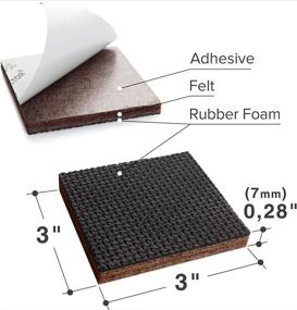 img 2 attached to 🛋️ X-PROTECTOR Non Slip Furniture Pads - 12 Premium Grippers 3"! Best SelfAdhesive Rubber Feet - Ideal Non Skid Floor Protectors - Keep Furniture in Place!