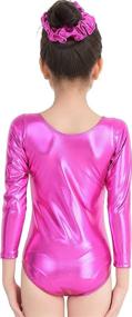 img 3 attached to 🌟 Shimmer and Shine: speerise Kids Girls Long Sleeve Metallic Spandex Gymnastics Dance Leotard