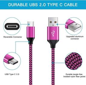 img 2 attached to Кабель USB Type C быстрой зарядки 3 шт. для Moto G Stylus/Play/Power(2021), Razr, G9 Power/Plus/Play, Samsung Galaxy S21/S20 Fe Ultra 5G, S10, Note20 Ultra 5G/10/9, F62, A51, M51, A12, A11.