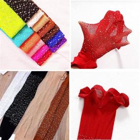img 1 attached to 🌟 Sparkling Glitter Rhinestone Fishnet Pantyhose for Spring-Cute Little Girl's Tights with Hollow Out Stockings