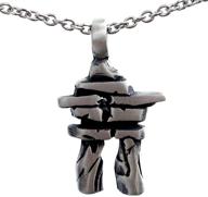 🏔️ the exquisite inukshuk stonehenge tribal jewelry: alaskan and greenlandic symbol men's pendant necklace with chain logo