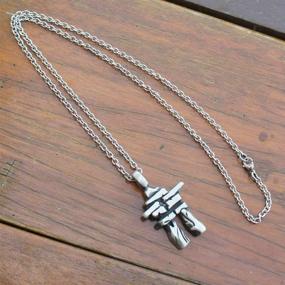 img 3 attached to 🏔️ The Exquisite Inukshuk Stonehenge Tribal Jewelry: Alaskan and Greenlandic Symbol Men's Pendant Necklace with Chain