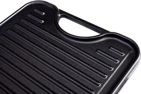 img 3 attached to Victoria Rectangular Cast Iron Double Burner: Reversible Griddle Grill, 100% Kosher Certified Non-GMO Flaxseed Oil Seasoned, 18.5 x 10 Inch, Black