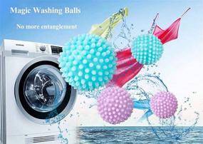 img 2 attached to 🧺 Revolutionize Laundry with Qedimah Laundry Ball, 6 Dryer Balls for Efficient Clothes Washing - Random Color