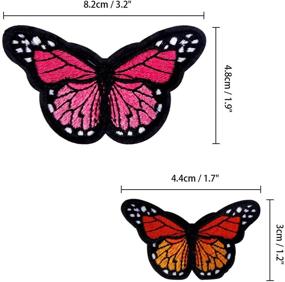 img 2 attached to 🦋 Colorful 40pcs Butterfly Iron on Patches in 2 Sizes: Embroidered Sew Applique Repair Patch