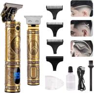 🔥 moziral professional mens hair trimmer: t blade liners for precision outline edging, 0mm bald shaving, zero gap grooming kit with led, low noise cordless rechargeable design logo