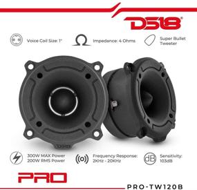 img 3 attached to 🔊 DS18 PRO-TW120B Супертвитер (черный) - 1 дюйм, алюминиевая рама и диафрагма, максимальная мощность 300 Вт, среднеквадратичная мощность 200 Вт, 4 Ом, встроенный кроссовер - премиум PRO твитеры для профессионального аудио и рынка автомобильных аудиосистем (пара)