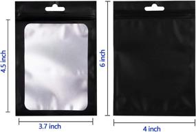 img 3 attached to 🔒 140-Pack Resealable Black Mylar Ziplock Bags with Clear Window for Food Storage (4 x 6 Inch)