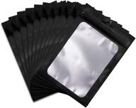 🔒 140-pack resealable black mylar ziplock bags with clear window for food storage (4 x 6 inch) logo