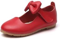 👧 rvrovic little girls leather mary jane ballerina flat shoes - ideal for school, wedding party & dress-up logo