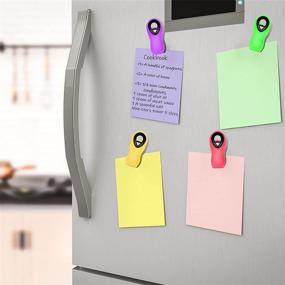 img 1 attached to 🌈 Versatile and Colorful Magnetic Bag Clips for Food Storage - 9Pcs Chip Bag Clips for Snacks, Fridge and Kitchen Organization