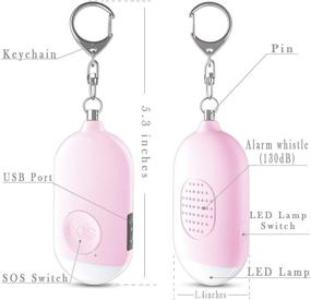 img 1 attached to Safesound Personal Alarm Siren Song 3 Pack - 130dB Self Defense Alarm Keychain Emergency LED Flashlight - USB Rechargeable Security Devices for Women, Girls, Kids, and the Elderly