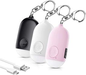 img 4 attached to Safesound Personal Alarm Siren Song 3 Pack - 130dB Self Defense Alarm Keychain Emergency LED Flashlight - USB Rechargeable Security Devices for Women, Girls, Kids, and the Elderly