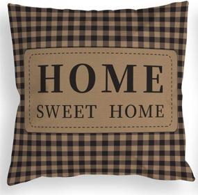 img 2 attached to ROMAHOME Set of 2 Home Sweet Home Patriotic Throw Pillow Covers - Classic Country Americana Decor for Sofa & Car - Geometric Checked Plaids - Square 18x18 Inches