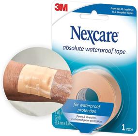 img 4 attached to 🏊 Nexcare Absolute Waterproof First Aid Tape: Tear-Resistant Roll for Water Activities