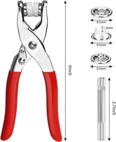 img 3 attached to 🔨 300 Sets Snap Button Snap Fastener Kit: Metal Snaps with Pliers, Perfect for DIY Crafts and Clothing - 10 Colors