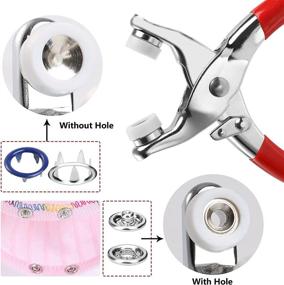 img 1 attached to 🔨 300 Sets Snap Button Snap Fastener Kit: Metal Snaps with Pliers, Perfect for DIY Crafts and Clothing - 10 Colors