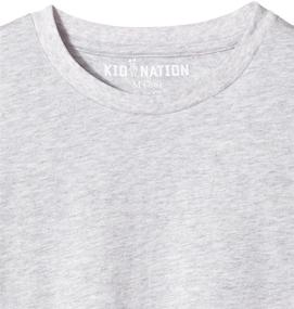 img 1 attached to Kid Nation короткими рукавами, круглым вырезом, детская одежда для девочек Heather для топов, футболок и блузок