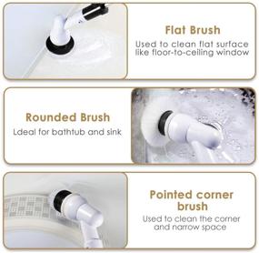 img 2 attached to 🧼 2021 Upgraded Electric Spin Scrubber for Bathroom Shower with Adjustable Extension Handle & 3 Replaceable Cleaning Brush Heads - Perfect Home Cleaning Tool