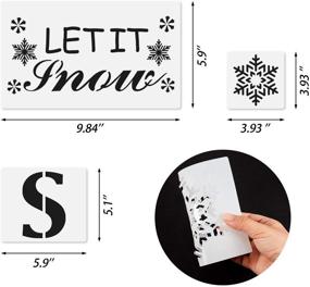 img 3 attached to ❄️ Let It Snow Stencils Set - 10-Piece Porch Sign Stencils for Painting on Wood | Reusable Winter Home Decor Craft Art Templates