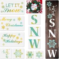 ❄️ let it snow stencils set - 10-piece porch sign stencils for painting on wood | reusable winter home decor craft art templates logo