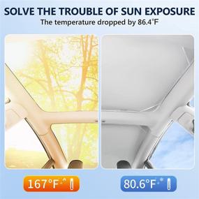 img 2 attached to 🌞 Upgrade Your Tesla Model 3 with Xipoo Fit Sun Shades: Perfect Protection for Glass Roof, Sunroof & Rear Window – Creamy White, Model 3 Full Cover