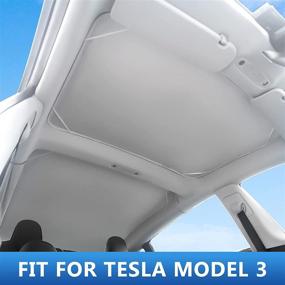img 3 attached to 🌞 Upgrade Your Tesla Model 3 with Xipoo Fit Sun Shades: Perfect Protection for Glass Roof, Sunroof & Rear Window – Creamy White, Model 3 Full Cover