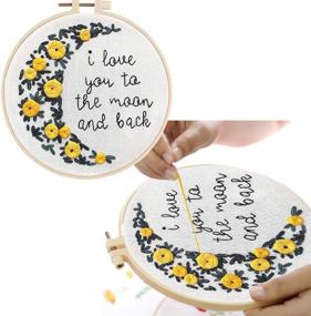 img 1 attached to 🧵 Uphome Embroidery Kit for Beginners - 7.9 Inch Hand Cross Stitch Kits with Cute Stamped Patterns, Embroidery Hoop, Threads, Needles, and Instruction for Adults and Kids - Ideal for Home Decor