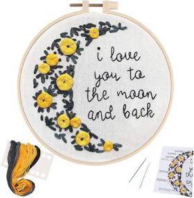 img 4 attached to 🧵 Uphome Embroidery Kit for Beginners - 7.9 Inch Hand Cross Stitch Kits with Cute Stamped Patterns, Embroidery Hoop, Threads, Needles, and Instruction for Adults and Kids - Ideal for Home Decor