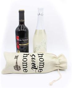 img 3 attached to Bags Farmhouse Perfect Housewarming Drawstring Cotton Burlap Kitchen & Dining