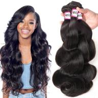 🌟 highly-rated 10a brazilian virgin hair body wave bundle: 100% unprocessed remy human hair weaves in natural color (12 14 16) logo