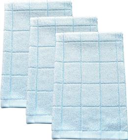 img 4 attached to 🧼 Fabresh Kitchen Towels - Super Absorbent, Fast-Drying Bamboo and Microfiber Blend Hand Towels with Reinforced Edging - 24in x 16in, Sky Blue, (Set of 3)