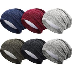 img 4 attached to 🎀 SATINIOR 6 Pack Satin Lined Sleep Slouchy Cap, Hair Cap for Sleeping, Women's Headwear for Frizzy Curly Hair – Black, Dark Blue, Light Gray, Wine Red, Khaki & Green